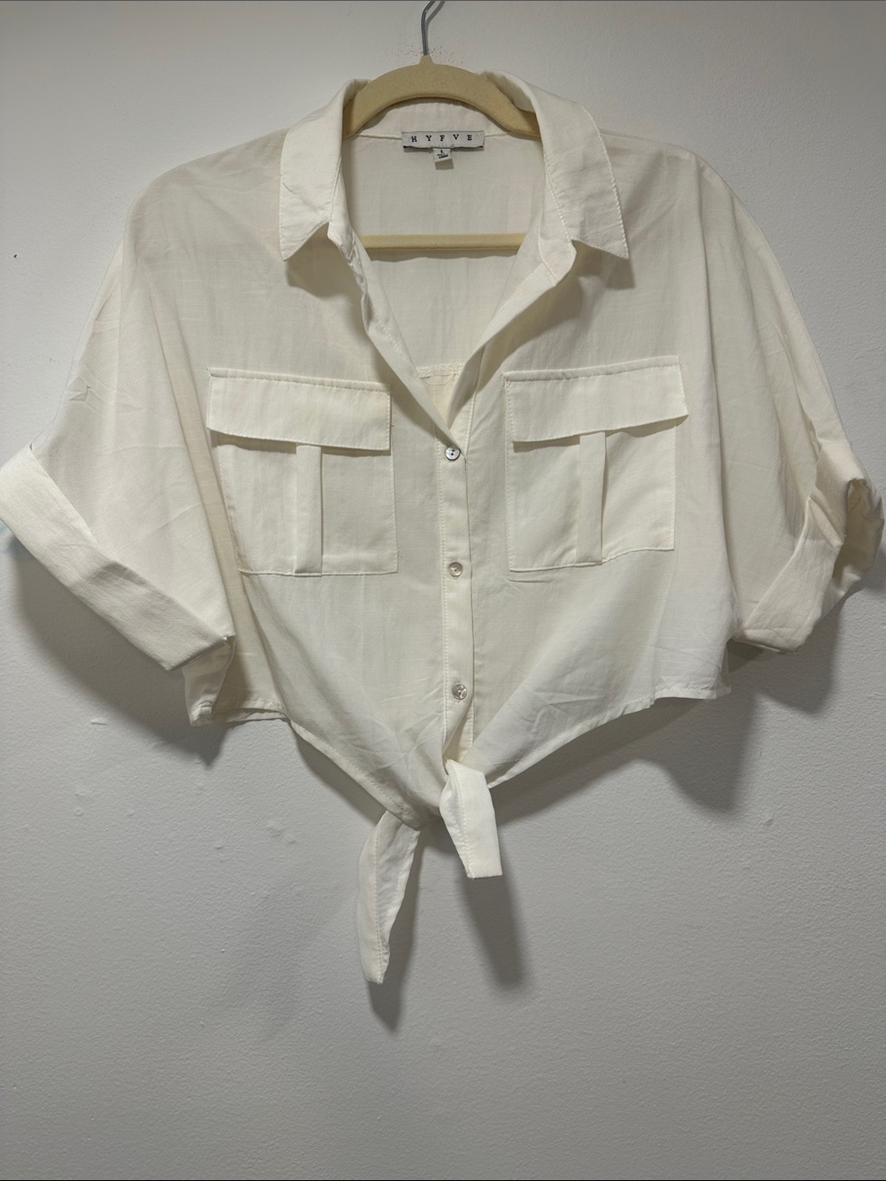 HYFVE Cream Button-Back Blouse 252